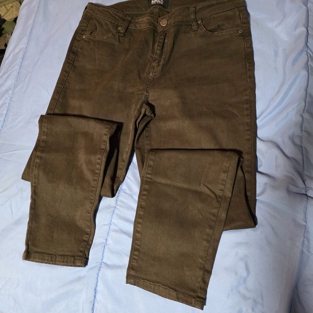 Buffalo David Bitton Olive Green Skinny Jeans